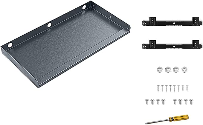 Keyboard Tray Under Desk Heavy-Duty Metal Slide-Out Platform Drawer Tray (White)
