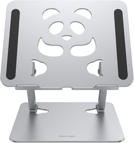 Laptop Stand for Desk, Ergonomic Notebook Riser with Ventilation, Multi Angle Height Adjustable Foldable Computer Holder for MacBook, Dell, HP, 10-16" (Silver)