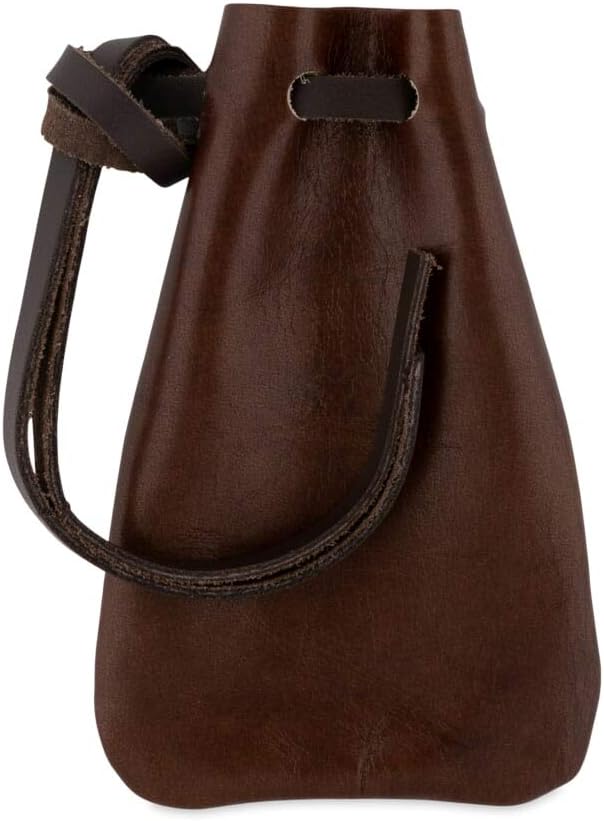 Nabob Leather Leather Drawstring Pouch, Coin Bag, Medicine Tobacco Pouch Medieval Reenactment Made in U.S.A