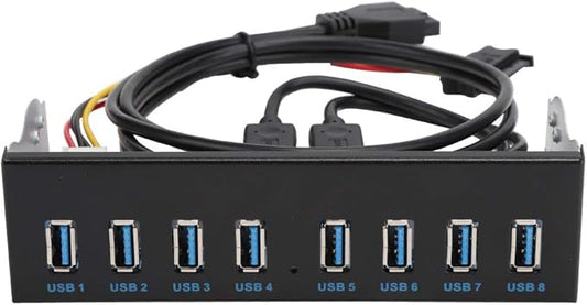 USB3.0 8-Port Optical Drive Front Panel,19Pin 8-Port Hub Optical Drive Expansion Pc Computer Front Panel Adapter,5.25 Inch Optical Drive Box Provided of