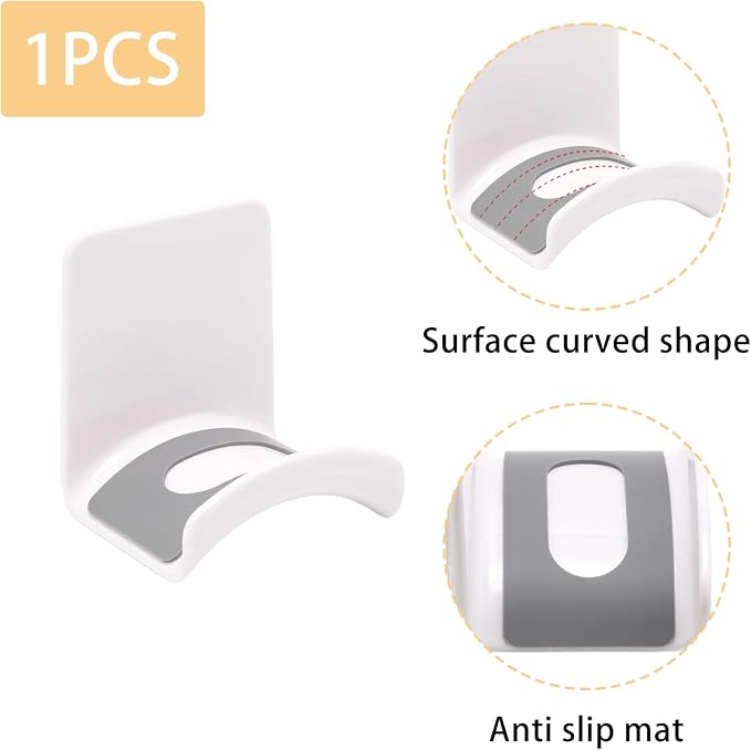 1Pcs White ABS Plastic Headphone Stand Hanger, Table Wall Mount Headset Holder Hook, Adhesive Earphones Hangers for Desk Headphone Hanger, Most Headphones and Controller