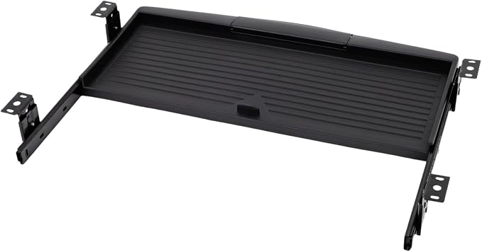 jojofuny Keyboard Tray Clamp On Keyboard Tray Under Desk Under Desk Pull Out Platform with Pencil Drawer Out Computer Drawer for Typing（Black）