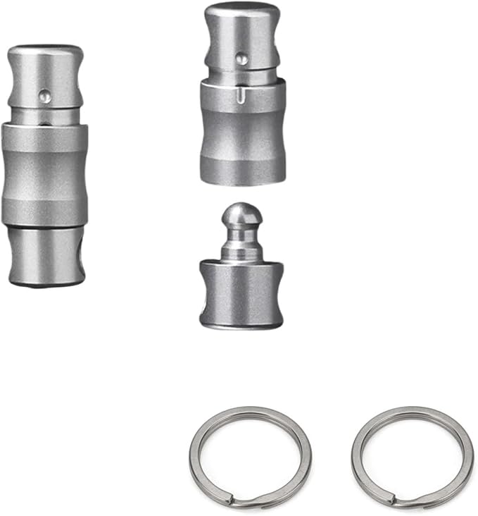 Titanium Quick Release Keychain, 360° Swivel Key Ring Clip with Double-End Lock, Heavy Duty EDC Key Holder for Men