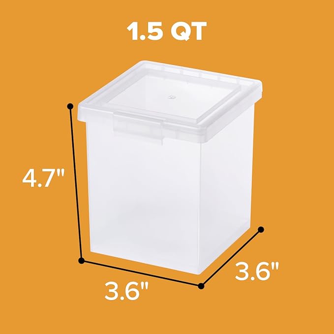 Bostitch Konnect Storage Containers with Lids, Organizer, Clear Plastic Box, Stackable Nesting Bins, Medium, 2 Pack