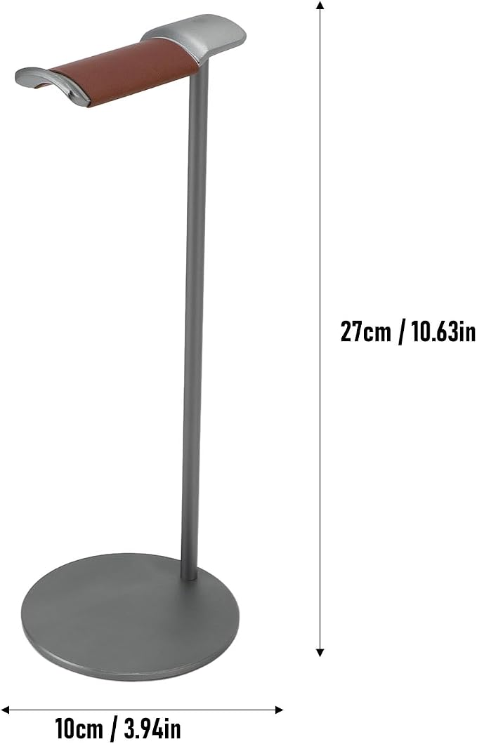 Headphone Stand,Headset Holder,Aluminum Alloy Earphone Stand with Supporting Bar,Solid Base for Most Headphones Size (Silver) (Black) (Grey)