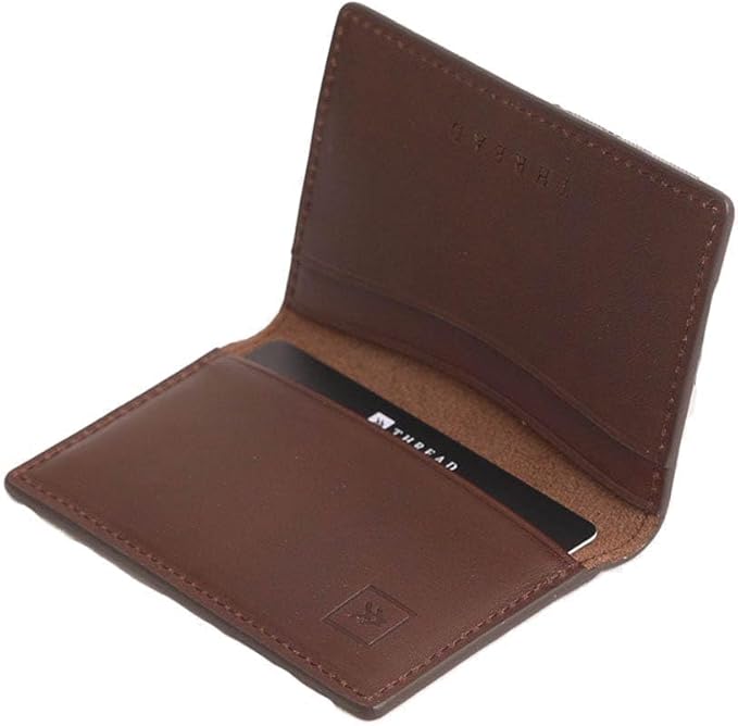 Thread Wallets RFID Blocking Slim Leather Bifold Wallet with Card Protection (Chocolate)