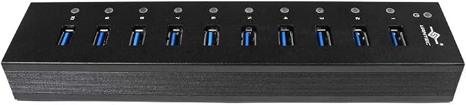 VANTEC 10-PORT USB 3.1 HUB WITH POWER ADAPTER