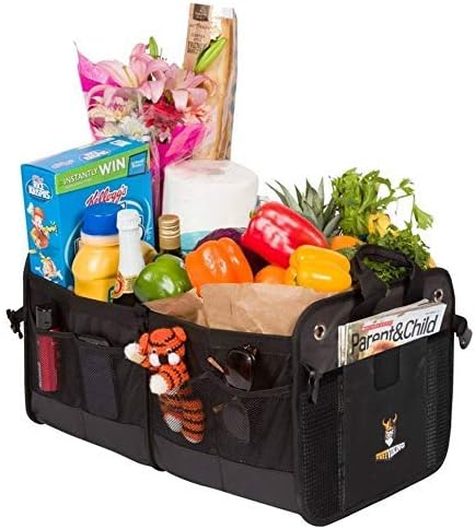 Tuff Viking Convertible SUV Trunk Organizer | Truck Bed Organizer for SUVs, Autos, Trucks and Jeeps with Tie Down Straps