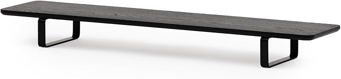 Oakywood Dual Monitor Stand - Handmade in EU - Natural Wood Monitor Stand Riser - Laptop Accessories ??220 lbs (100 kg) Capacity - 41.3"x9" (105x23 cm) ??100% Natural Black Stained Oak