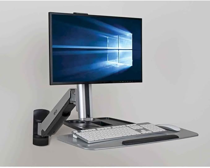 Tripp Lite Wall Mount for Sit Stand Desktop Workstation Height-Adjustable Standing Desk, Single Display (WWSS1332W)