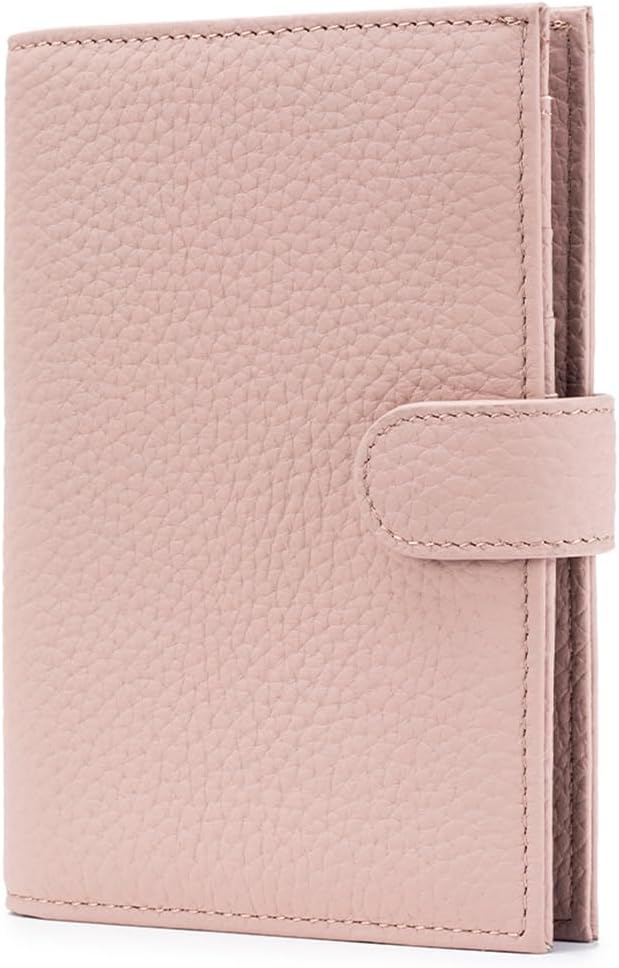 Leather RFID Slim Passport Holder for Travel Women, Gift Ready | Pink Passport Wallet for Women with RFID Protection, Passport Cover, Card Slots, Zipper Coin Pocket, Travel Organizer