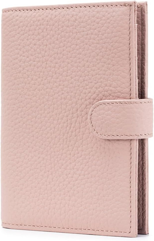 Leather RFID Slim Passport Holder for Travel Women, Gift Ready | Pink Passport Wallet for Women with RFID Protection, Passport Cover, Card Slots, Zipper Coin Pocket, Travel Organizer