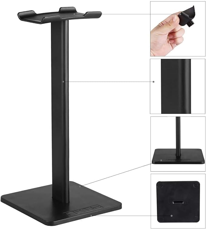 Headphone Stand, Universal Aluminum Holder Showing Display Hanger for HyperX Cloud II Gaming Headset, Microsoft Xbox One Chat, Turtle Beach Recon, Sony Headset 2.0 and More (White)