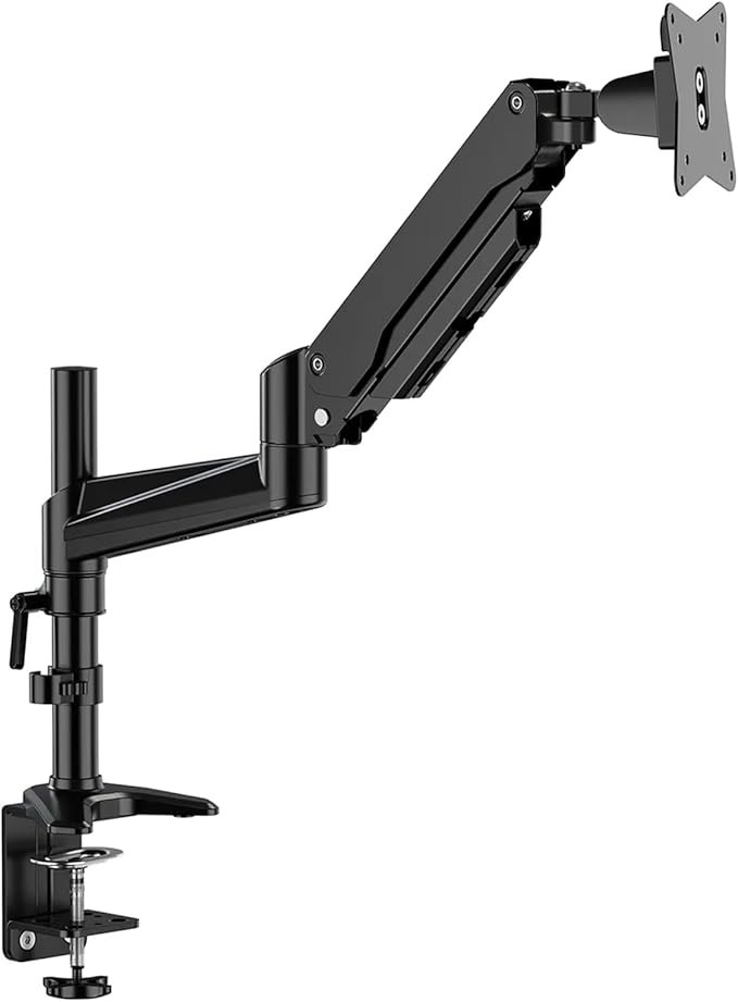 ERGOAV Single Monitor Desk Mount, Adjustable Monitor Stand Fits 13-34??Monitors up to 17 lbs, Tilt, Swivel, and Height Adjustment, Desk Clamp & Grommet Mount Included, VESA 75x75/100x100mm