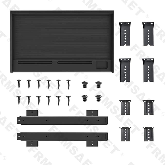 FRMSAET Office Furniture Accessories Keyboard Drawer Under Desk Multipurpose Tray with Adjustable Height Bracket-for Organize Keyboard,Tool,Pencil,Eraser (Large,Black)