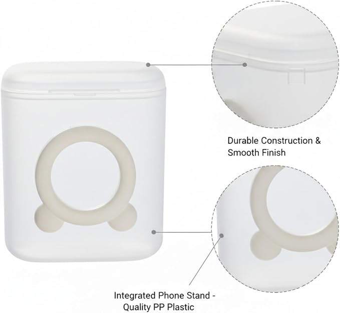 Desktop Cable Organizer Box, Compact Cord Management for Cables & Chargers, PP Plastic Case