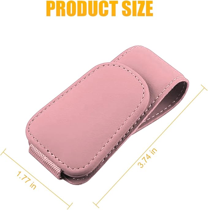 AICEL Sunglasses Holders for Car Sun Visor, Leather Eyeglasses Hanger Mounter, Magnetic Glasses Holder and Ticket Card Clip, Auto Interior Accessories Universal for SUV Pickup Truck