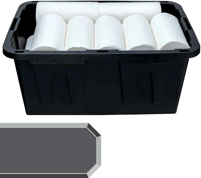 (Pack of 4) 27-Gallon Heavy Duty Plastic Storage Container Bin with Secure Snap Lid, Black and Red, Large Capacity Tote for Organization