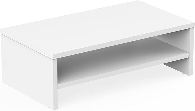 FITUEYES Monitor Stand - 2 Tier Computer Monitor Riser Shelf, Wood Desktop Stand for Laptop Computer Screen, Desk Organization, Office Supplies