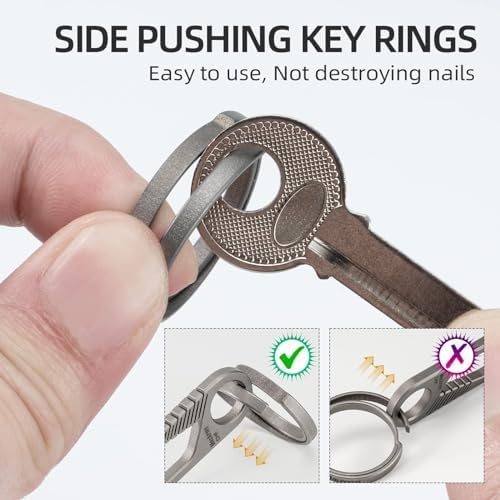 MecArmy Titanium 3pcs/4pcs/7pcs/18pcs Key Rings Keychain Large Small Split Rings