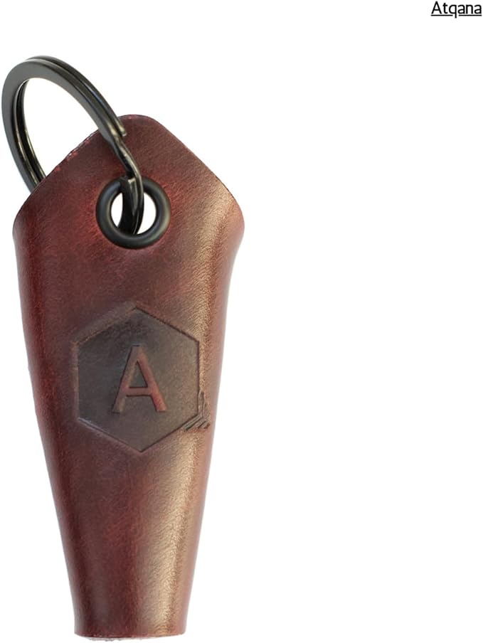 Leather Key Wrap Cover (Premium Leather) - Key Organizer | Motorcycle Keychain Wrap (Extra Dark Brown)
