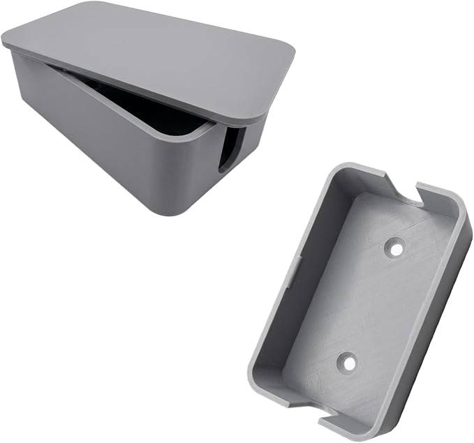 Cable Box with Snap Fit and Screw Holes, Compatible with Power Cables and USB Cords Organizer, Compact Desktop Cord Management for Home Office Electronics