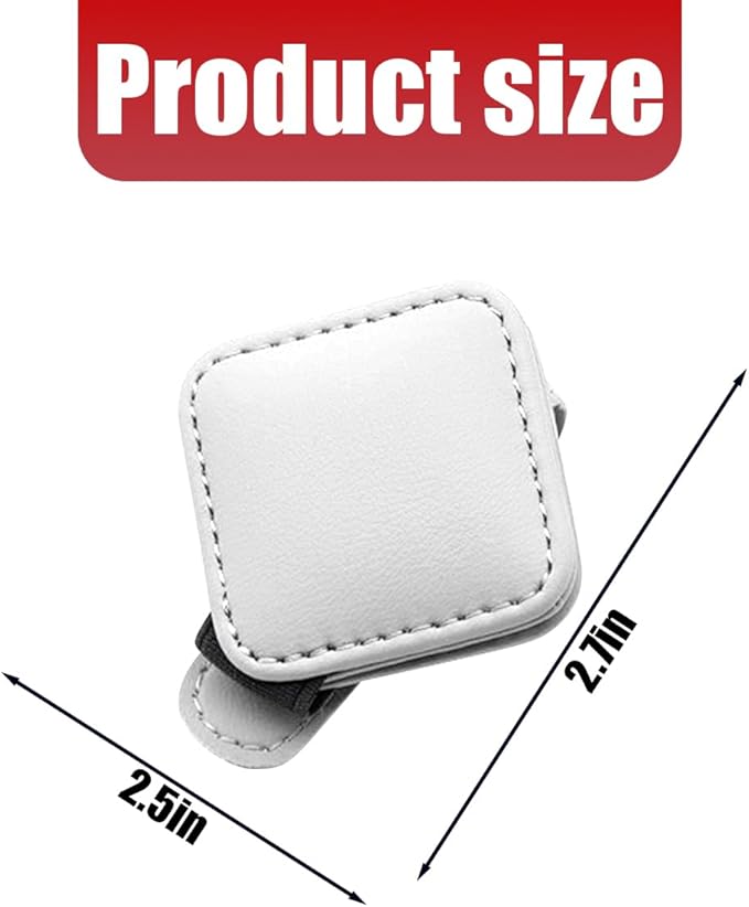 Sunglasses Holder for Car Visor, Magnetic Leather Vehicle Glasses Ticket Card Clip, Automotive Interior Eyeglass Hanger Organizer Accessories, Universal for SUV, Sedan, Truck (White)
