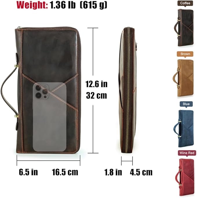 CONTACTS Family Passport Holder for 10 Full Grain Leather Compatible with Airtag Passport Holder for Family Travel Document Organizer Multiple Rfid Blocking Passport Wallet