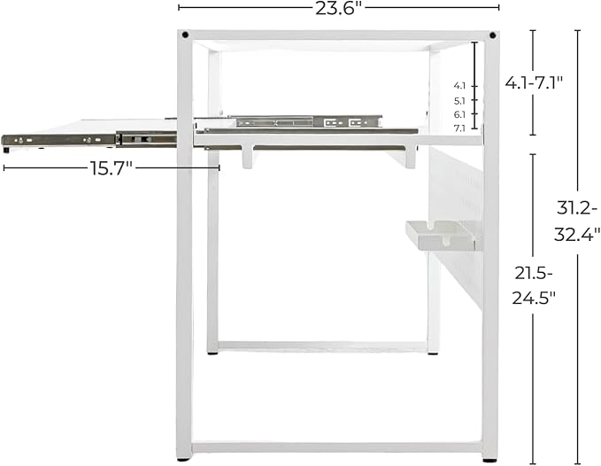 Music Studio Desk with Keyboard Tray and Height Adjustment Bracket, for Full 88 Keys (Music Producer Desk) (Black, 88 Keys)