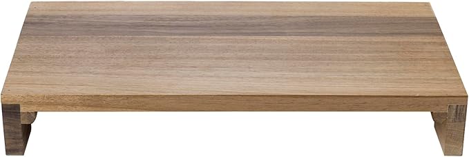 MyGift Premium Acacia Solid Wood Desk Monitor Stand, Laptop Riser & Keyboard Storage ??Wooden Desktop Organizer for Screen Display and Workspace Organization