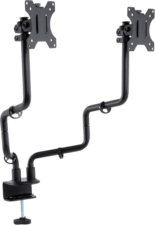 Allsop Dual Monitor Desk Mount Kit, Full Motion arms with Clamp On Mounting Base, Holds Two Computer Screens