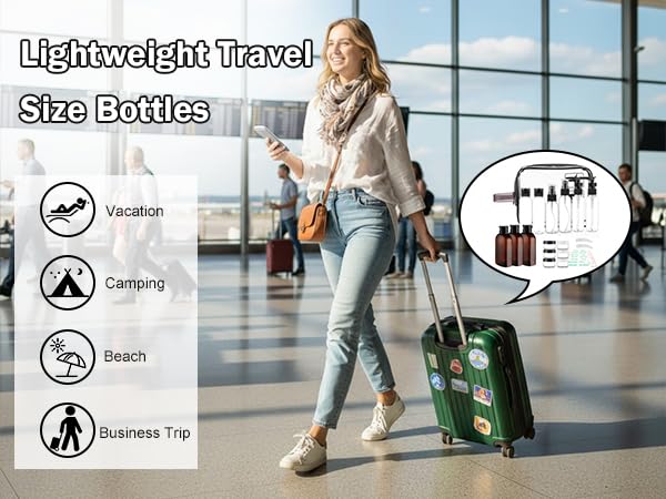 Cosywell Travel Size Bottles for Toiletries 20 Pack 2oz TSA Approved Toiletry Bottles Leak Proof Travel Kit for Women Men TSA Clear Toiletry Bag Shampoo Lotion Skincare Cosmetic Container（Black）