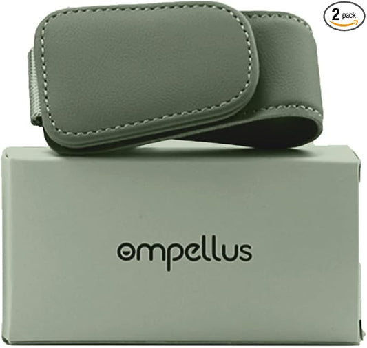 2 Pack Magnetic Leather Sunglass Holder, Eyeglass Hanger Clip for Car Sun Visor, Suitable for Different Size Eyeglasses (Green, 2 Pack)