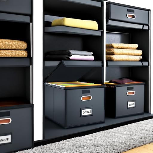 File Organizer Box with Lid, Collapsible Faux Leather Hanging File Folder Box Organizer with Plastic Slides, Decorative Home/Office Filing System Boxes for File and Folders Storage