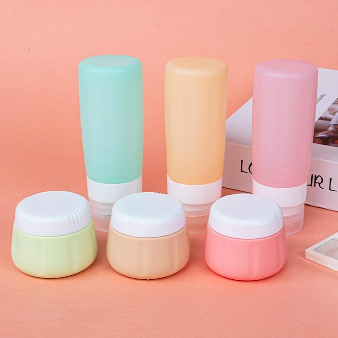 vodvob TSA Approved Travel Bottles Set, 16 Pack Leak Proof Silicone Refillable Containers for Toiletries, Perfect for Shampoo, Conditioner, Lotion & Travel Essentials (tz-1)