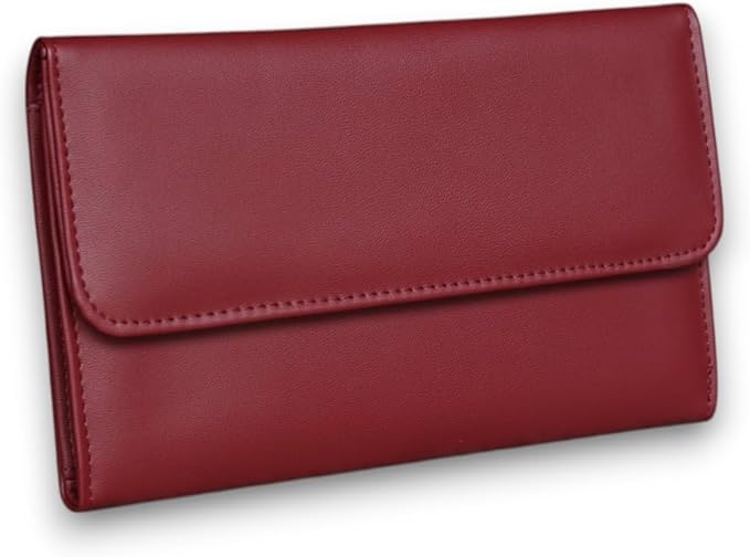 Family Passport Holder – Wallet for 5 Passports, Visas, Tickets, and Money – Passport Holder for Families – Travel Wallet to Store Passports – Travel Document Organizer (Merlot)