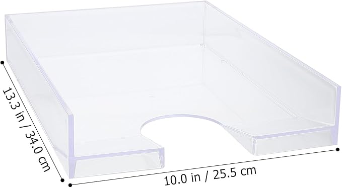 SECFOU Stackable Plastic File Storage Box A4 Paper Organizer Document Case Desktop Office Storage Holder for Home and School