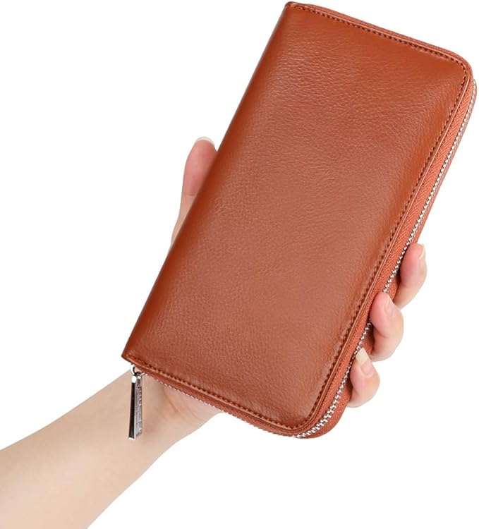 Women 36 Slots RFID Blocking Card Holder Large Long Leather Zipper Organizer Accordion Wallet