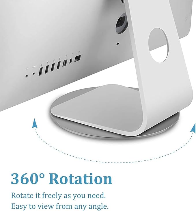 360° Rotation Monitor Stand, Grey Aluminum Alloy, Wide Compatibility for iMac, Laptop, Potted Plants, Arts & Crafts and More