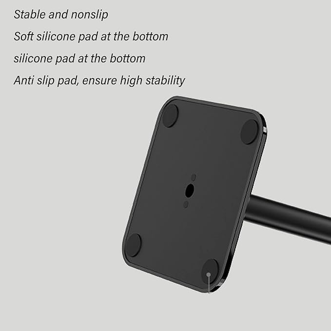 Headphone Stand, Headset Holder Gaming Headset Holder with Aluminum Supporting Bar Flexible Headrest Rounded Corner Anti Slip Base for All Headphones Size (Black)