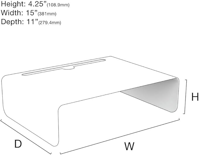 Oeveo Rise Monitor Stand - 15W x 4.25H x 11D | Quality Metal Monitor Stand Riser, Made in USA | MS-441
