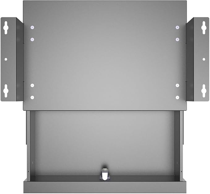 Under Desk Drawer Sliding Out Attachment with Shell, 15.6" x 10" x 5.07" Pull Out Lockable Drawer Storage Organizer with Cable Mangement for Workbench or Standing Desk with High Crosspiece