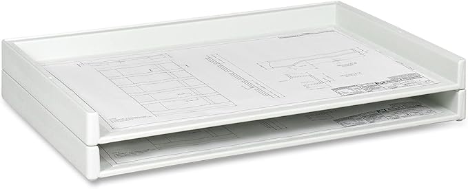 Safco Products 4897 Giant Stack Tray for 24" x 36" Documents, (Qty. 2), White