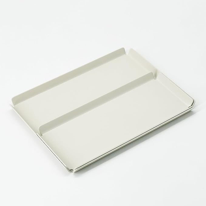 Aluminum Organizer Tray for Desk & Entryway - Minimalist Metal Catchall for Keys, Jewelry, Wallet | A7 Tall, Ivory | by PROGETTO2.70
