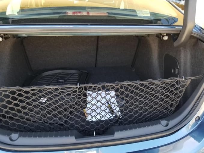 Rear Trunk Organizer Cargo Net for Mazda 3 MAZDA3 2014-2018– Envelope Style Cargo Net for Sedan - Premium Mesh Car Trunk Organizer Vehicle Carrier Storage - Compatible with Mazda 3