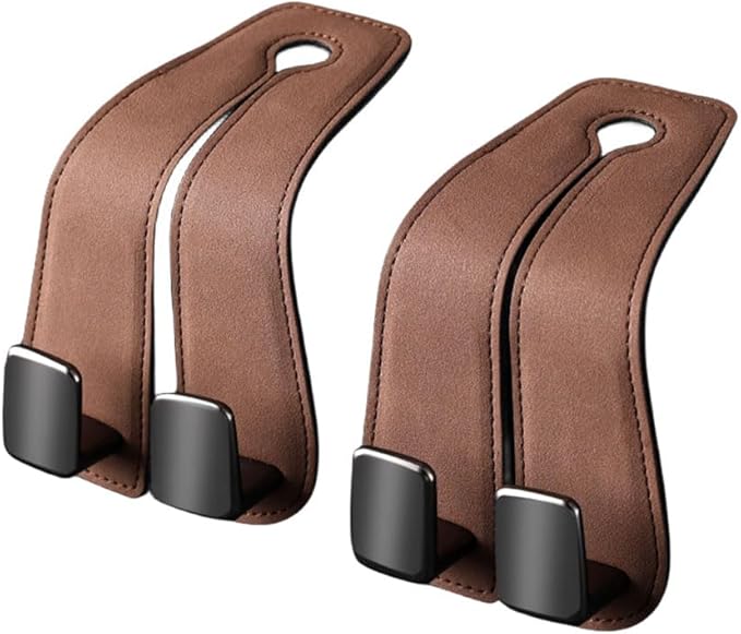 Car Seat Back Double Hook - Suede Hook,Support Car Headrest Hooks for Purses and Bags Coat,Universal Hidden Multifunctional Headrest Hooks for Car,for Purses and Bags 2pcs