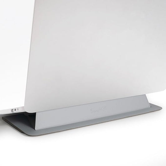 SenseAGE Laptop Stand for Desk, Office, Ergonomic Notebook Stand, Foldable & Portable Travel FlatStand, Lightweight, Anti-Slip, Compatible with MacBook Air, Pro, and Up to 15.4" Laptops (Silver)