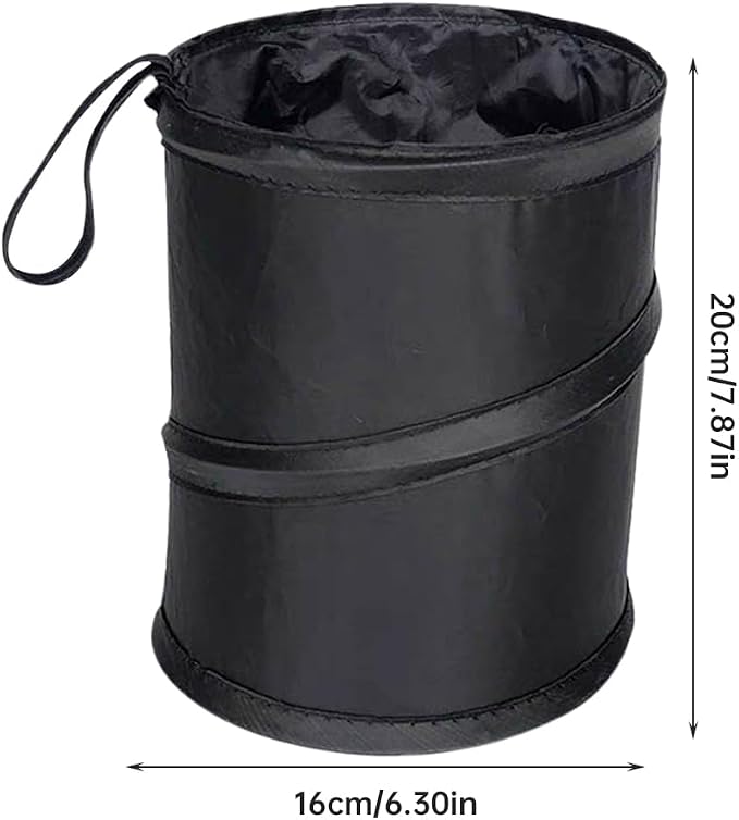 EMVANV 2 Pcs Car Trash Can,Mini Collapsible Pop-up Car Garbage Can Hanging Car Trash Bag Multipurpose Trash Bin for Car Truck and Minivan(Size:Black)