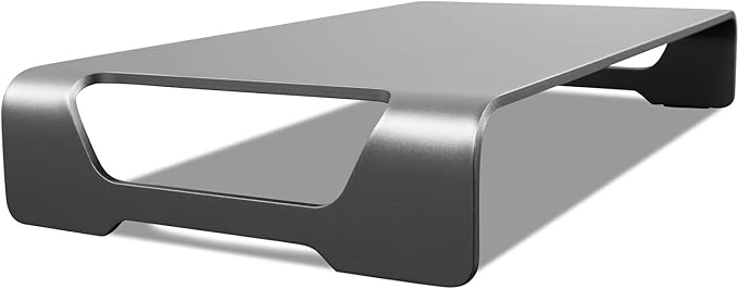 Mount-It! Aluminum 15.7" Monitor Stand for iMac - Wide Unibody Monitor Riser - Metal Monitor Stand Desktop Organizer with Keyboard Storage - Universal Desktop Monitor Riser for PC, iMac, MacBook, Laptop