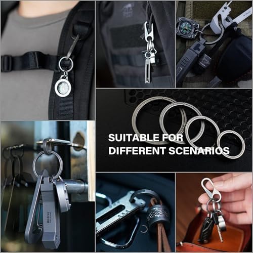 MecArmy Titanium 3pcs/4pcs/7pcs/18pcs Key Rings Keychain Large Small Split Rings